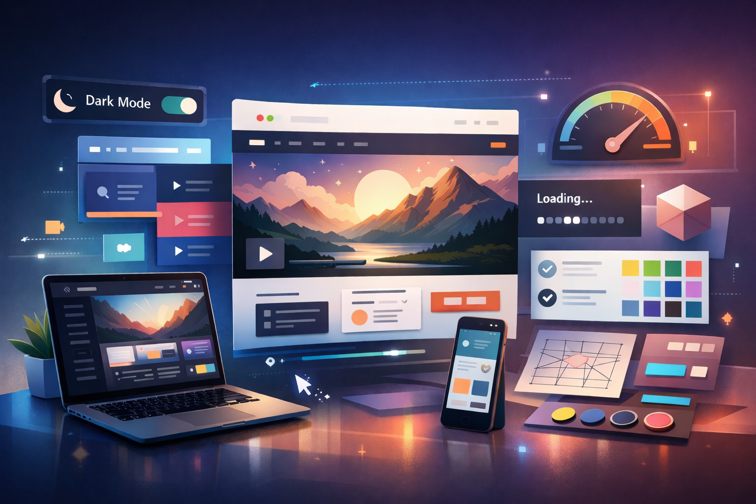 Modern website interface showcasing responsive and immersive design elements